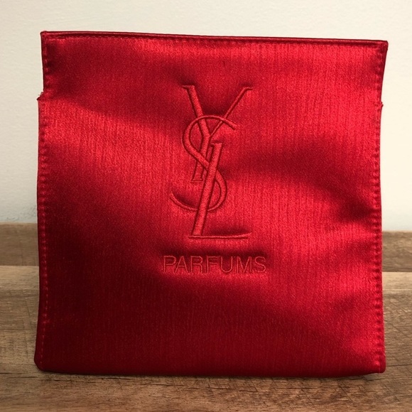 ♥️… YSL YVES SAINT LAURENT Sexy Red Pouch Bag - Picture 2 of 7